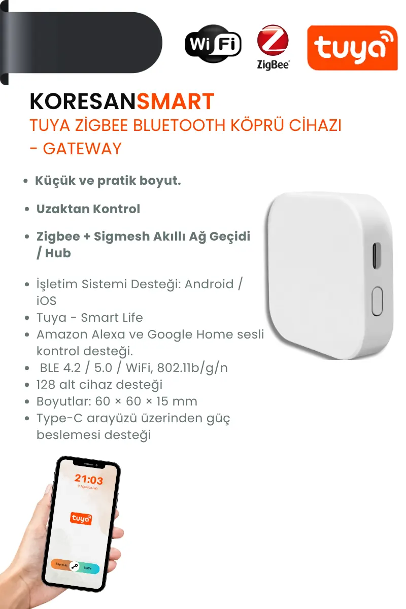 TUYA ZİGBEE BLUETOOTH GATEWAY KÖPRÜ CİHAZI